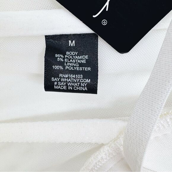 Say What White See Through Mesh Bra Crop Top Size Medium - Picture 4 of 7